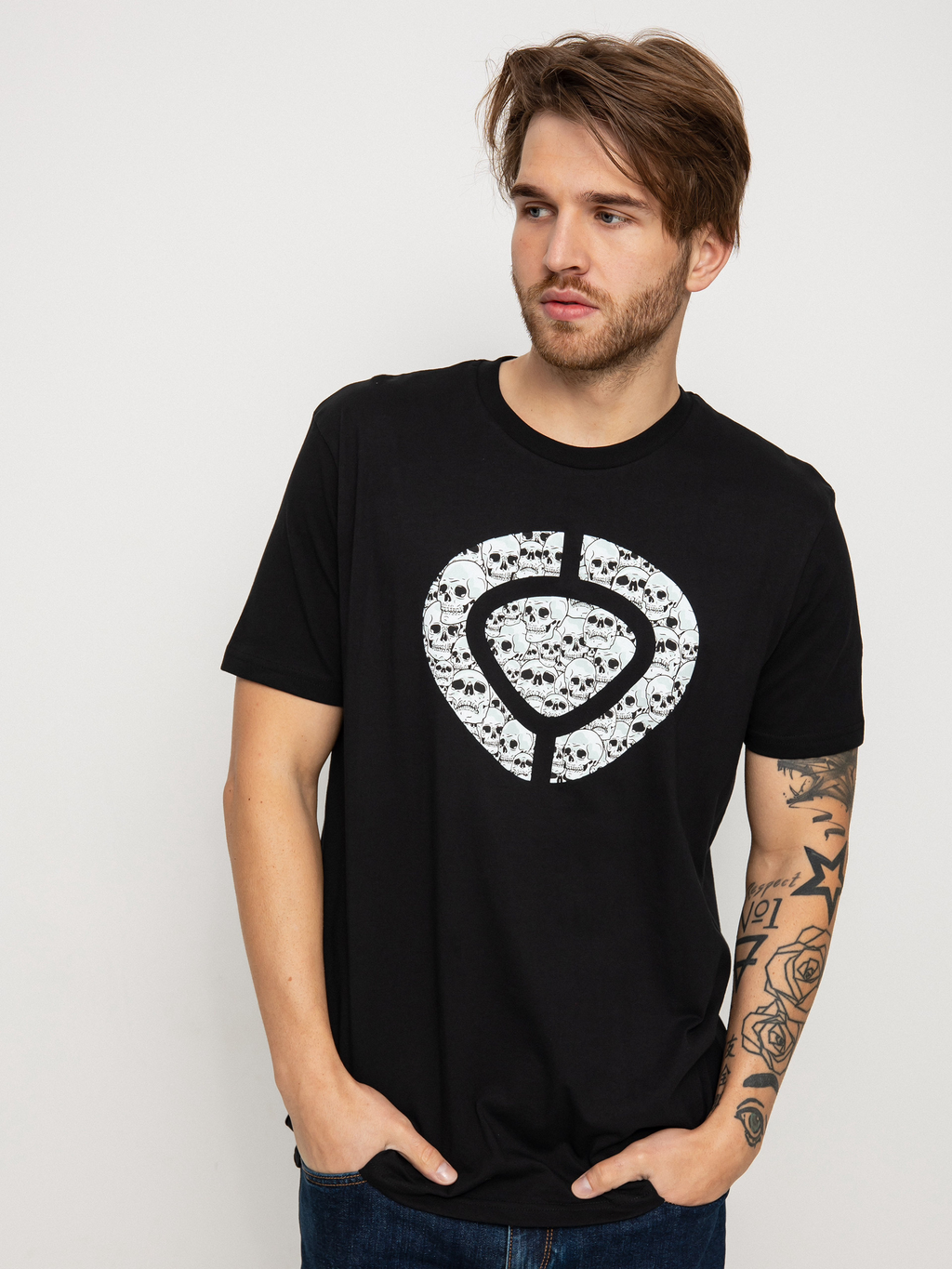 POLO ICON SKULL MANGA CORTA-NEGRO